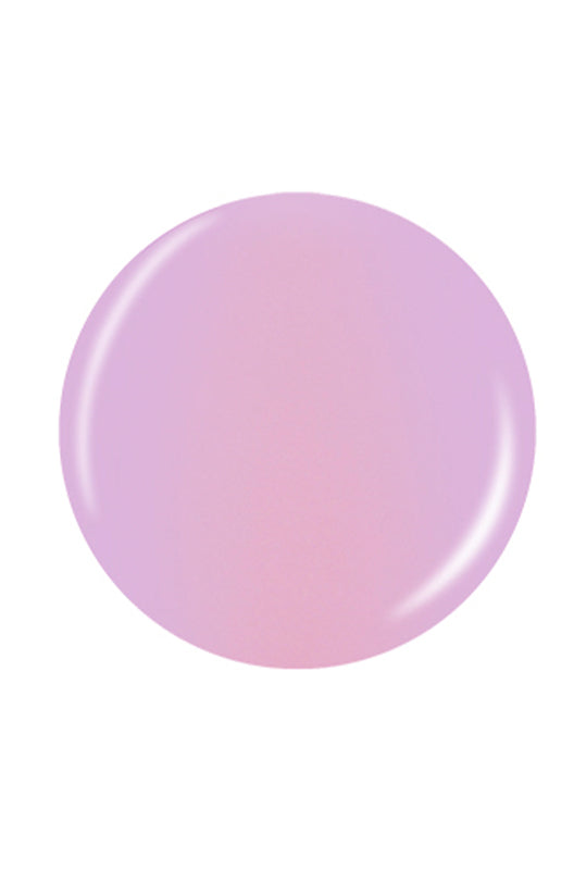A circle shape with rosy pink nail lacquer sample color swatch in white background