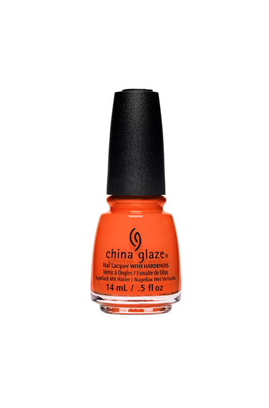 Bottle of an orange nail polish from China Glaze Nail Lacquer collection with That'll Peach You! variant