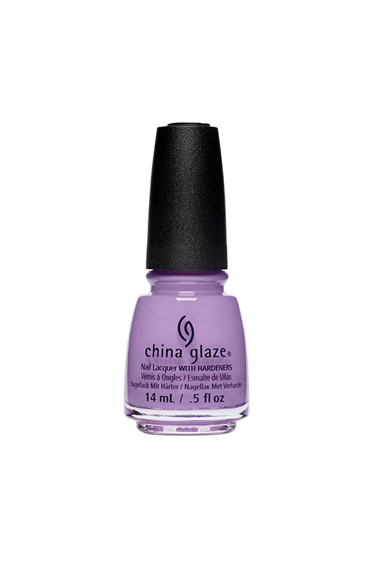 Front view of a 0.5-ounce Lilac nail polish bottle from China Glaze in a Waltz in the Park color variant