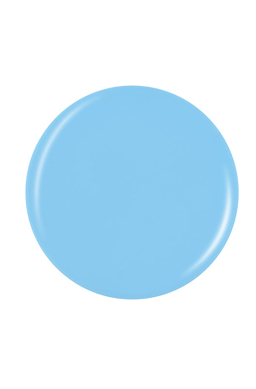 Glossy sky blue circle sample color swatch badge in white color background