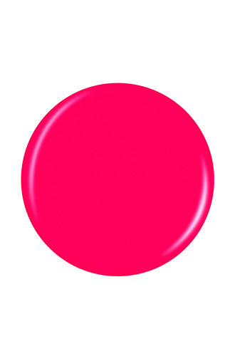 A glossy round shape of a neon pink nail color isolated in white color background