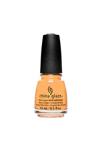 Front view of 0.5-ounce China Glaze nail lacquer bottle in Tangerine Heat variant