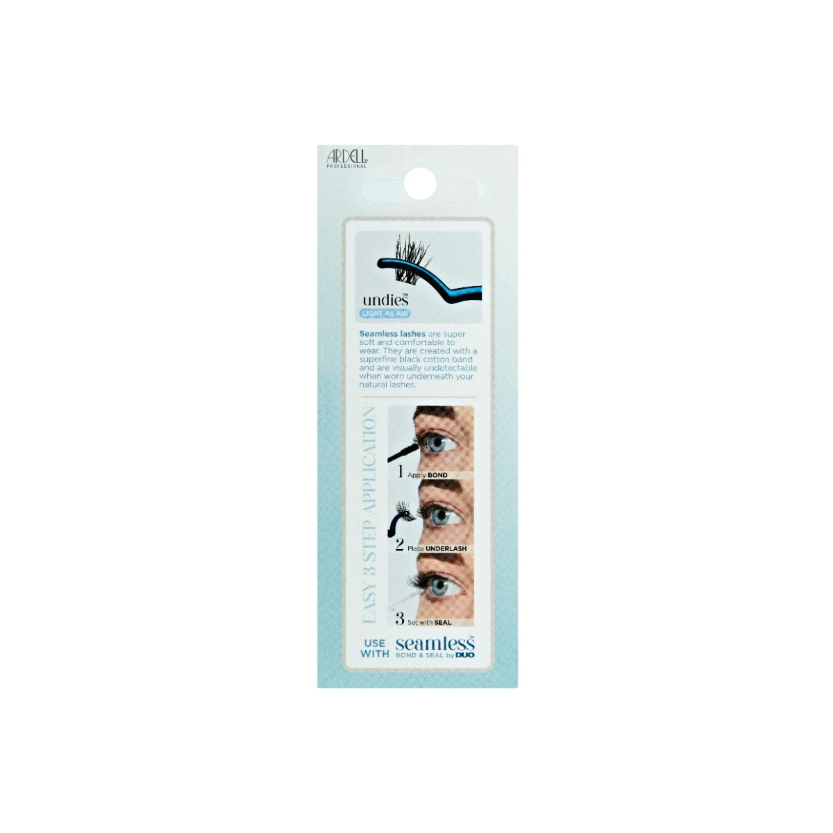 Back of Seamless Underlash  Extensions Light as Air Refill  sealed box 