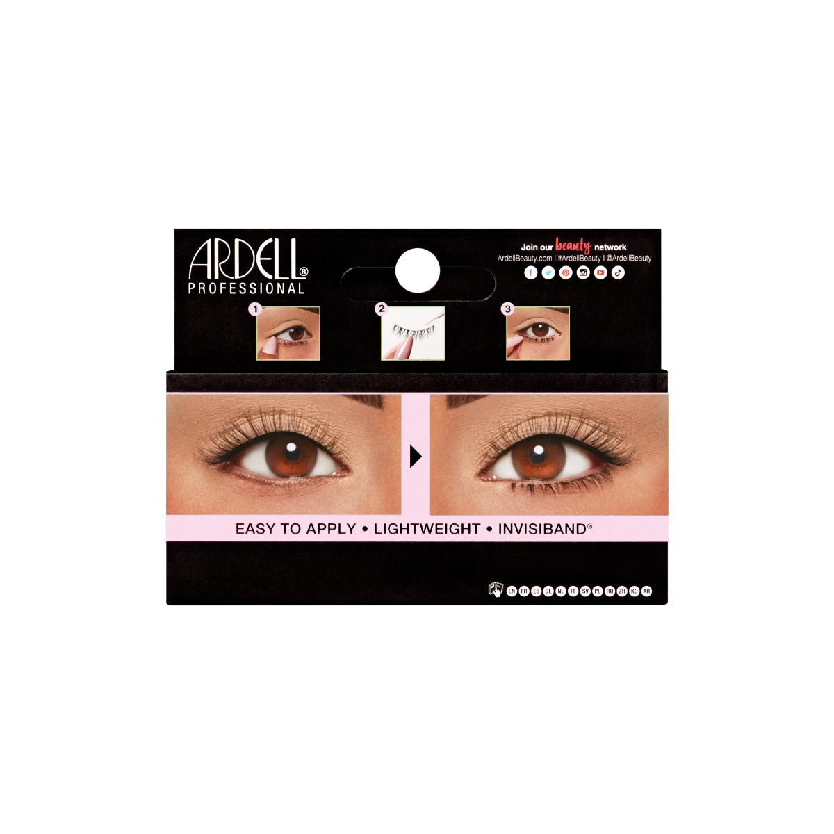 1 pair of lashes back packaging 
