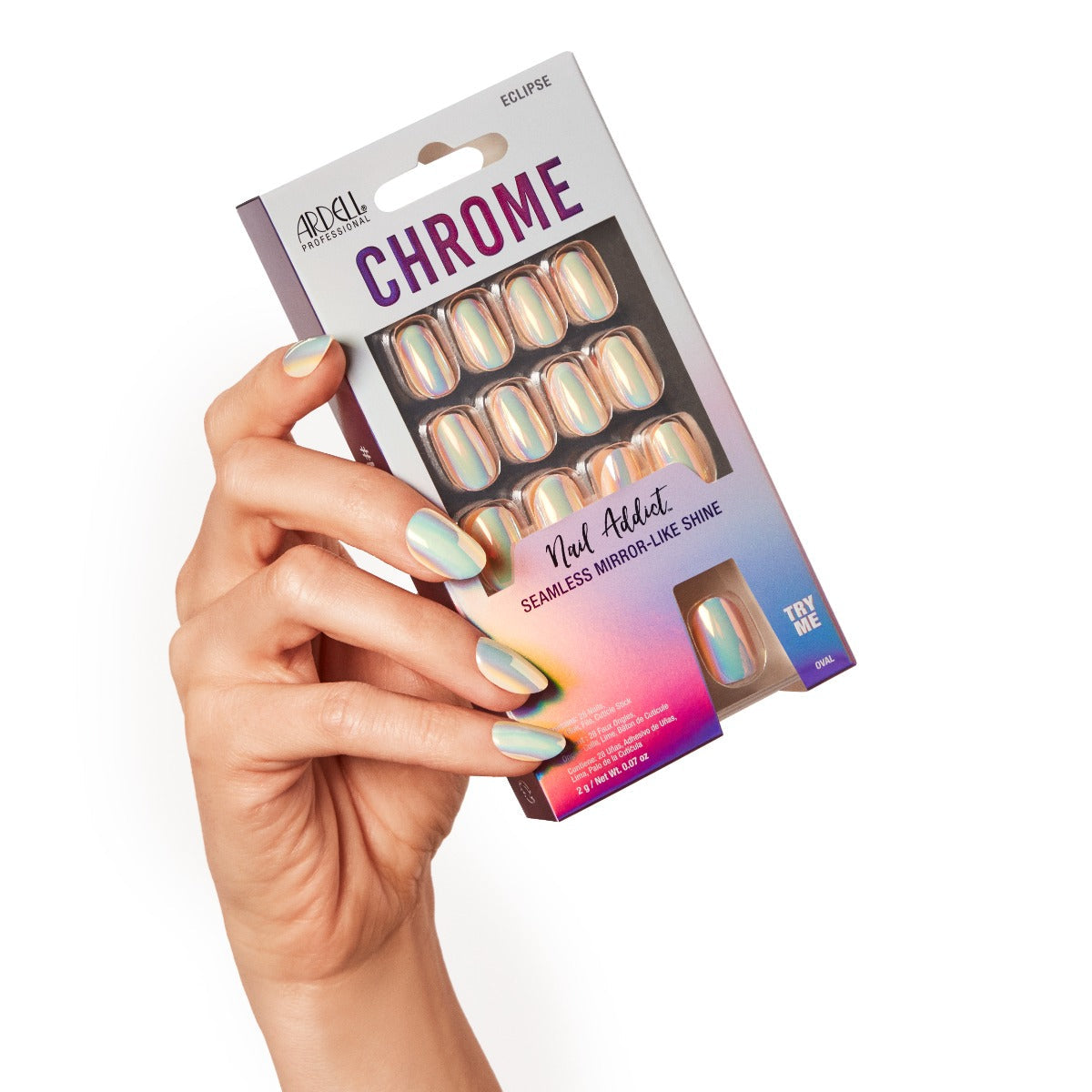 Stylized image of Ardell Nail Addict Chrome Eclipse 
