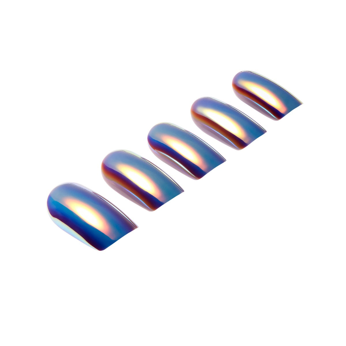 Stylized image of Ardell Nail Addict Chrome Moon outside of packaging 
