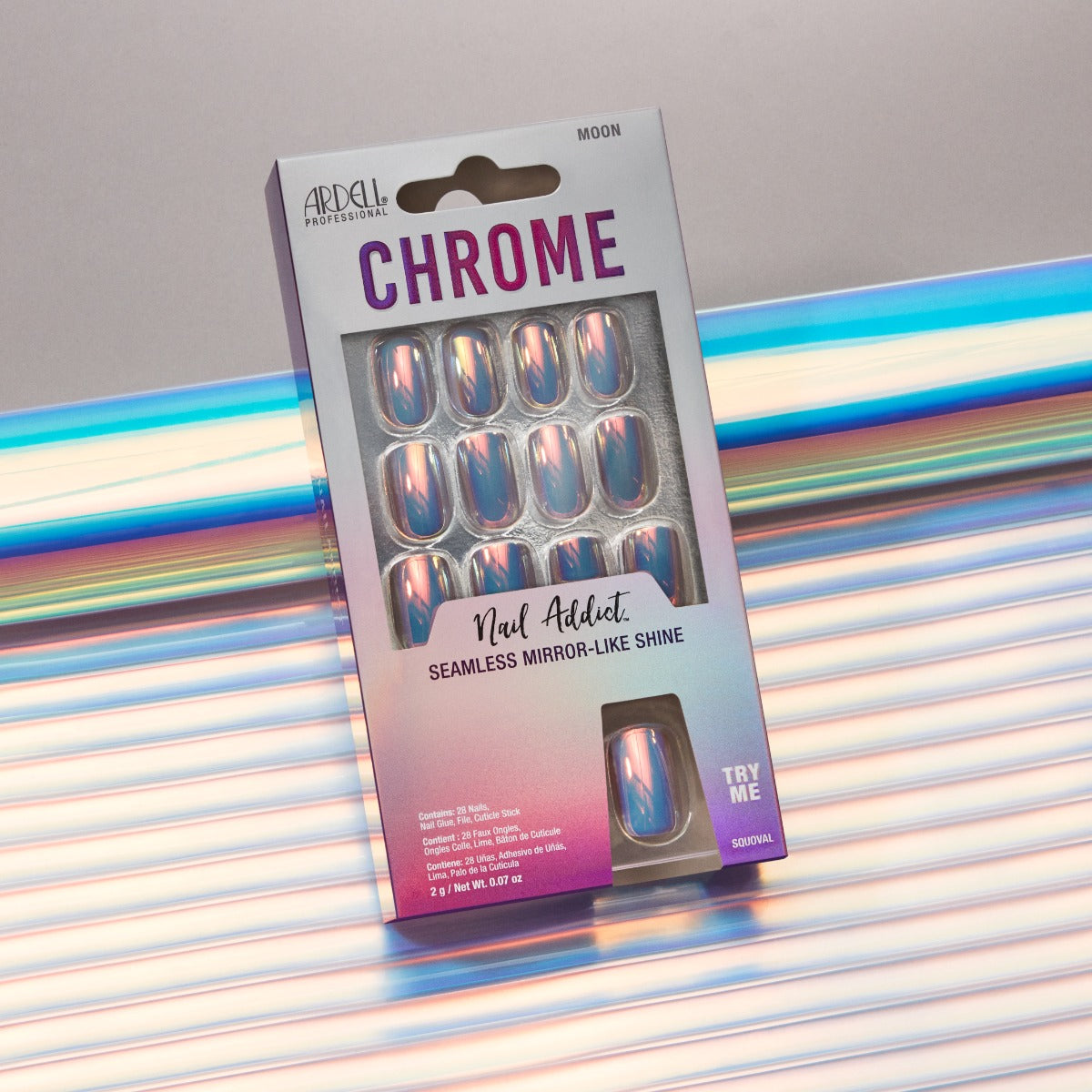 Stylized image of Ardell Nail Addict Chrome Moon 