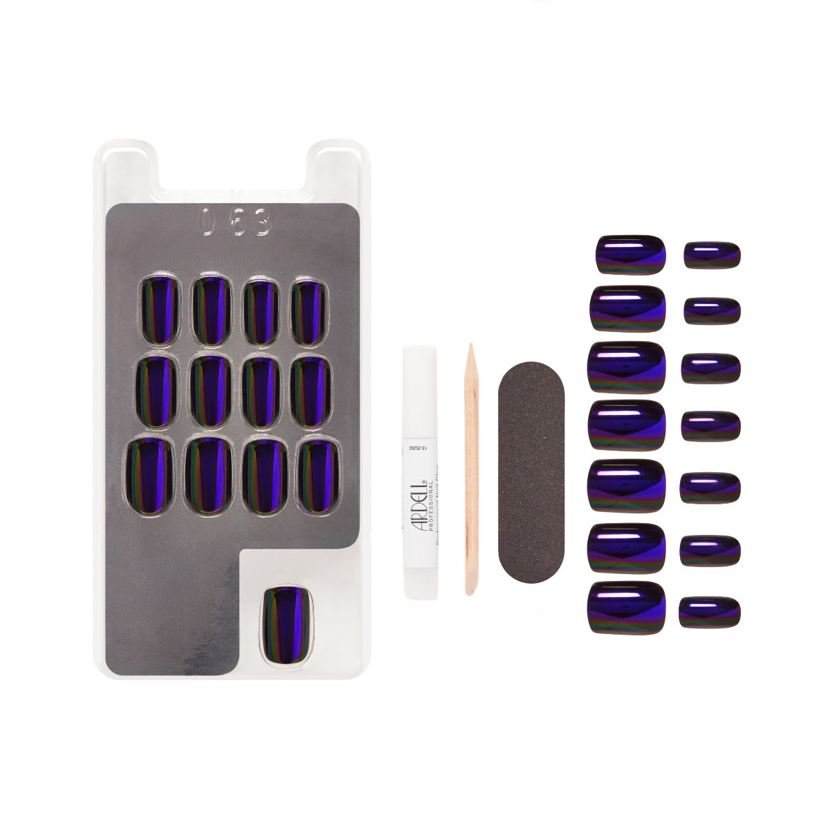 Ardell Nail Addict Chrome Mystic outside of packaging 
