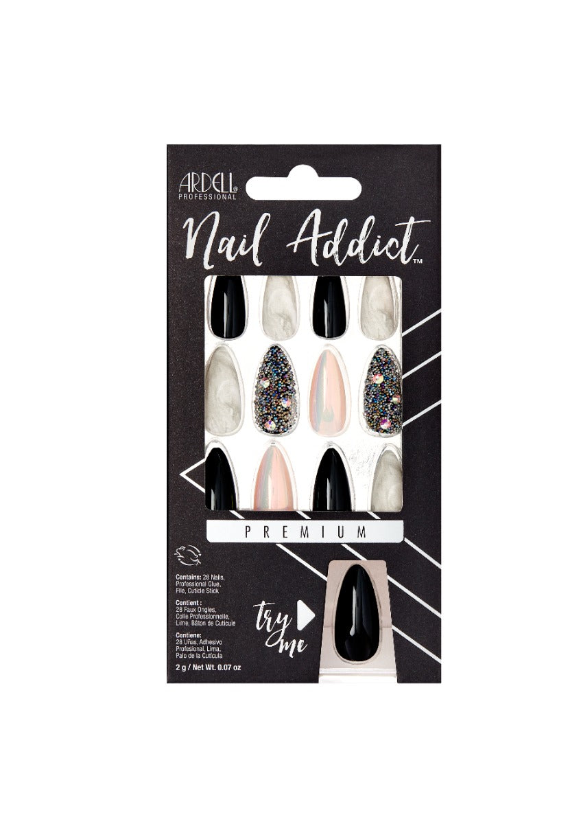 Front of Ardell Nail Addict Marble and Diamonds color shade retail box