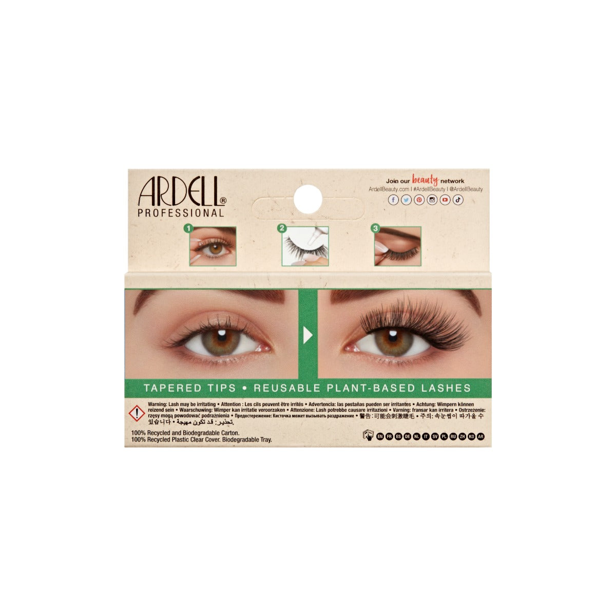1 pair of lashes in back of packaging 
