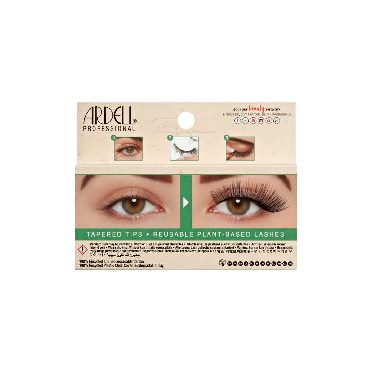 1 pair of lashes in back of packaging 
