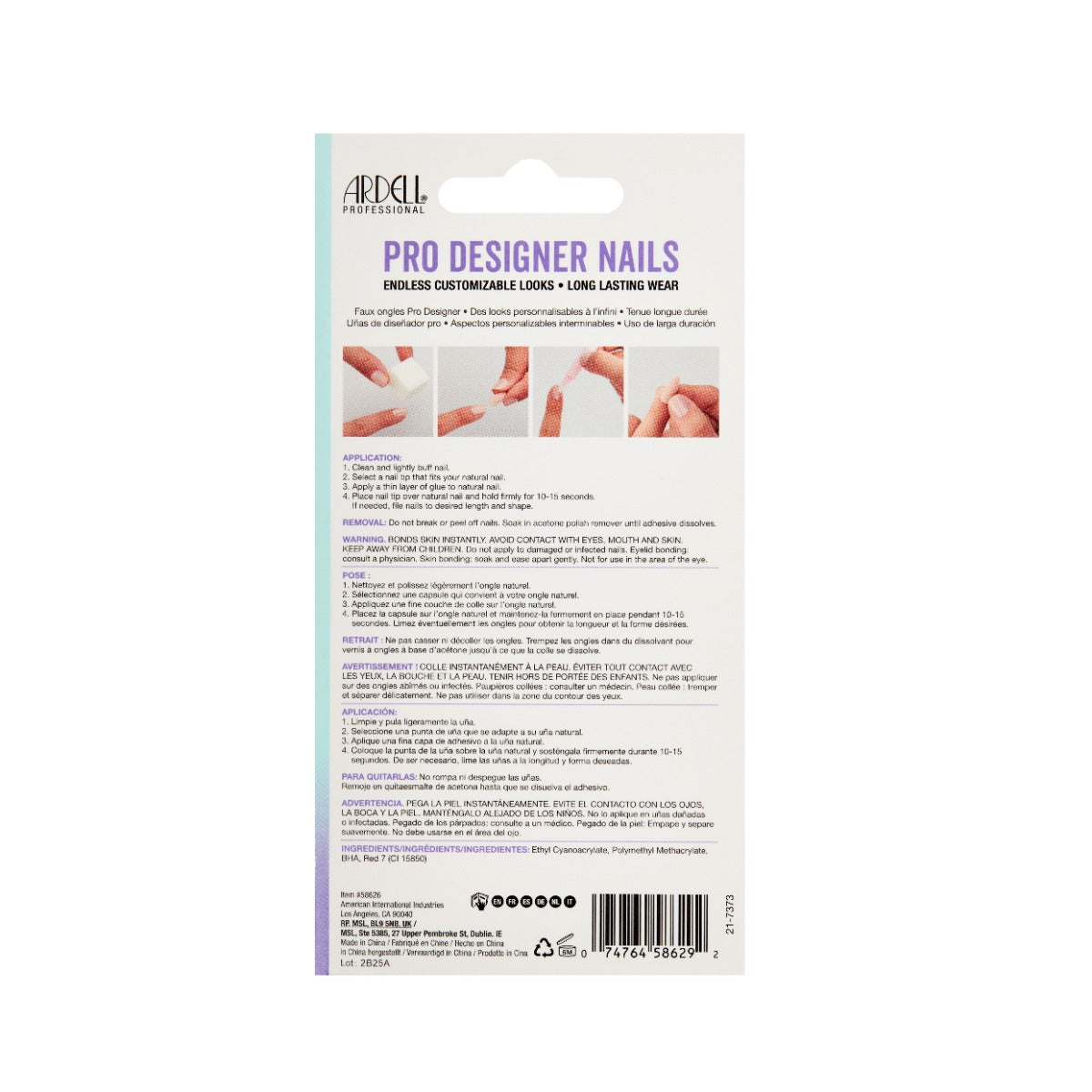 Back of packaging containing additional information
