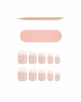 Ardell Professional press-on nail kit with classic square French tip nails, nail glue, file, and cuticle pusher.