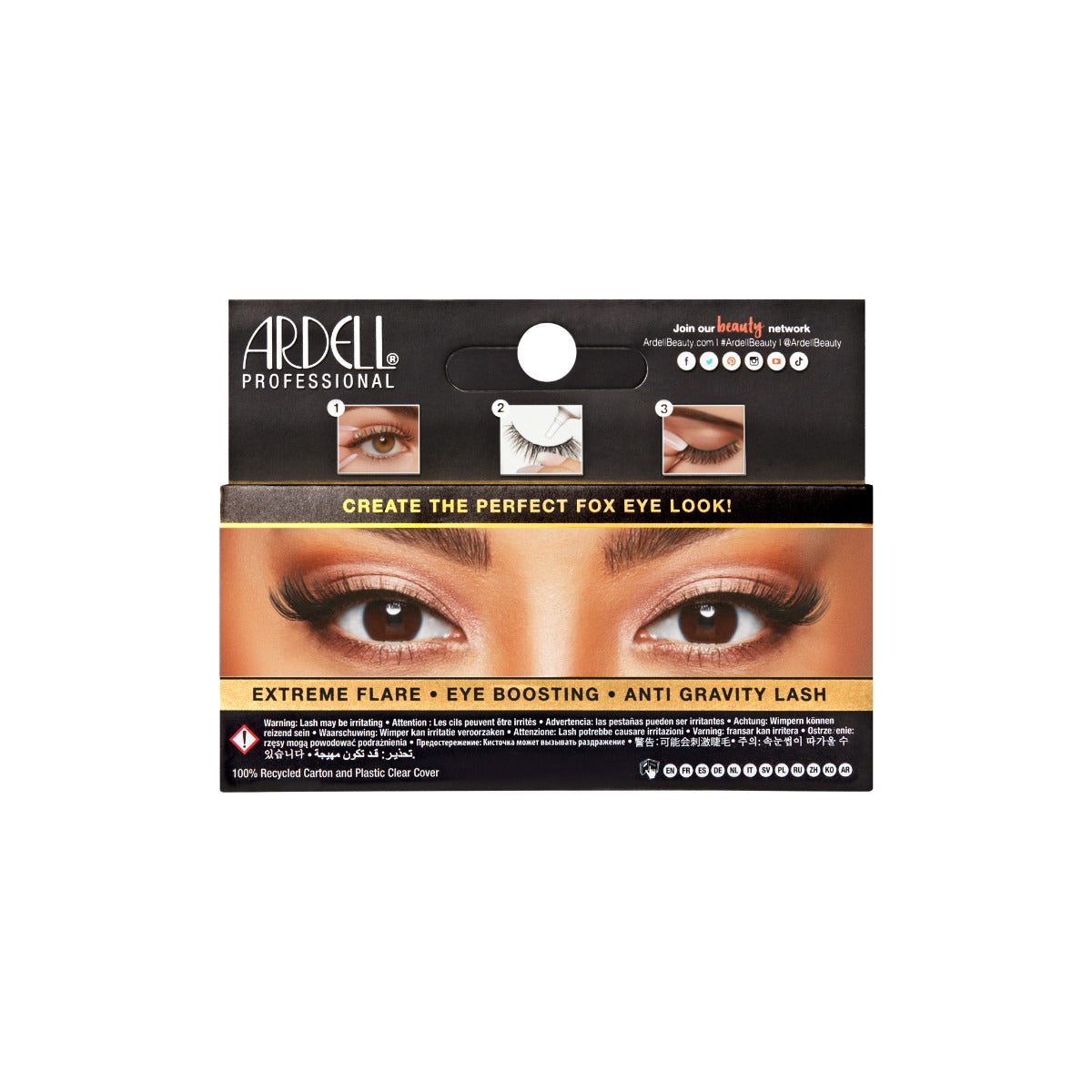 1 pair of lashes in back of packaging 
