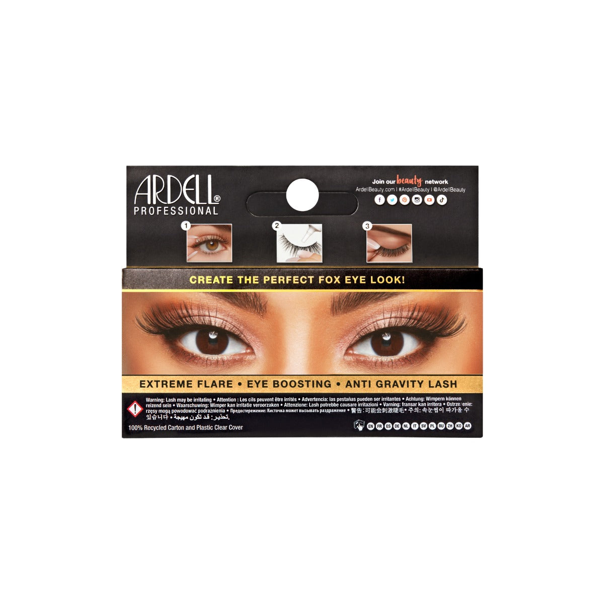 1 pair of lashes in back of packaging 

