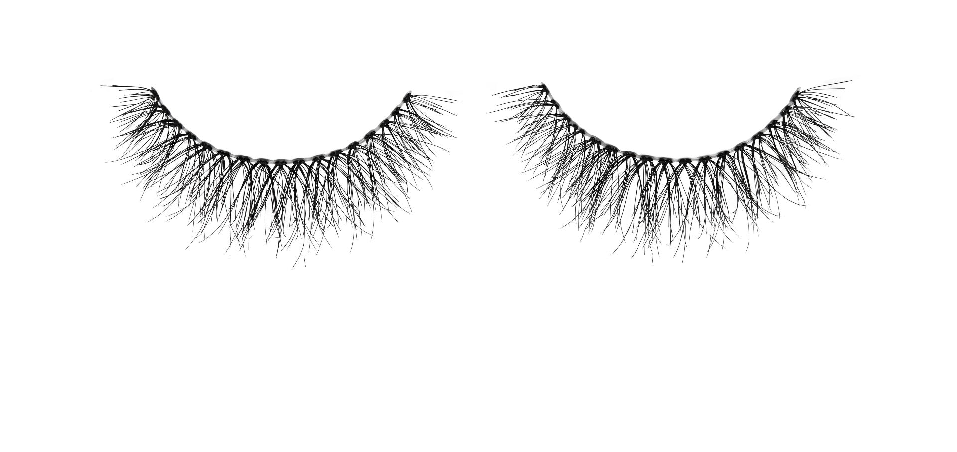Pair of Ardell Naked Lash 421 false lashes side by side featuring clustered lash fibers