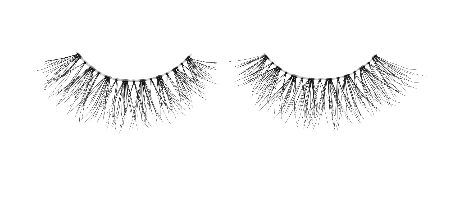 Pair of Ardell Naked Lash 422 false lashes side by side featuring longer corner lash fibers