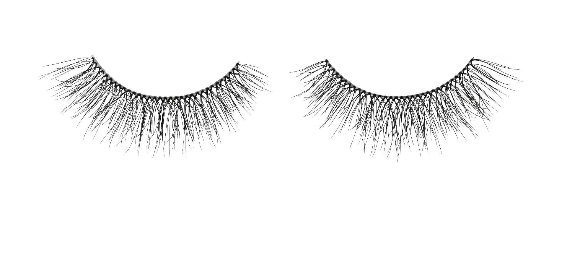 Pair of Ardell Naked Lash 423 false lashes side by side featuring wispy fanned-out lash fibers