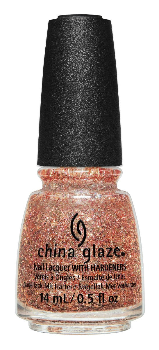 Front view of China Glaze 0.5-ounce bottle with black cap in shade If It Sparkles It's Mine.