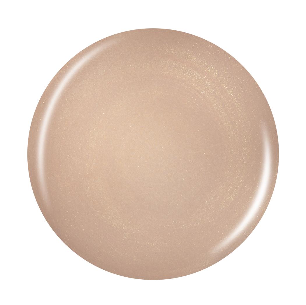 Color dot of shade Dunescape Sand, a nude beige with gold shimmer. 
