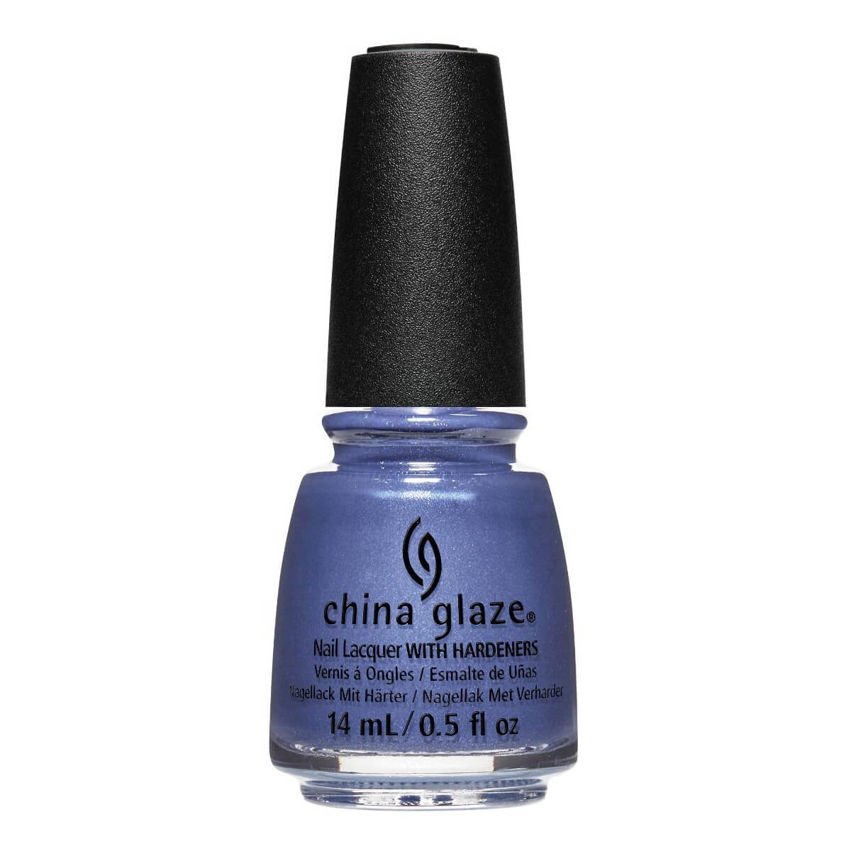 Front view of China Glaze bottle with black cap in shade Night Dunes.
