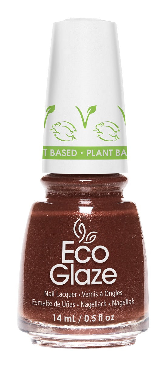 Front view of a capped nail polish bottle of China Glaze in Eco Glaze, Spring Posy variant