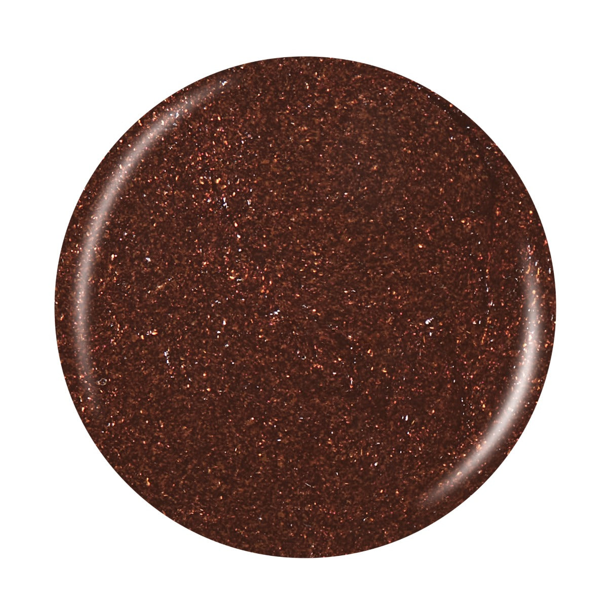 Dark brown Eco Glaze Deep Roots nail lacquer swatch showing a rich, glossy finish with subtle shimmer.