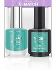 EzFlow TruMatch Charming Charley green nail polish set with lacquer and gel polish.