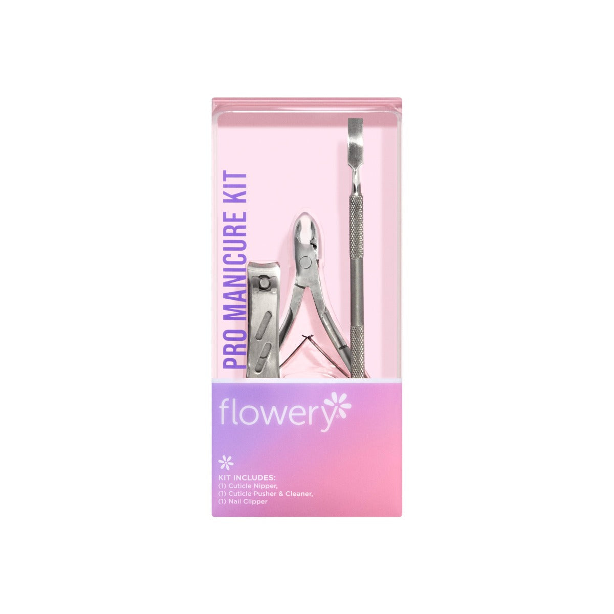 Front view of Pro Manicure Kit in Box Packaging 
