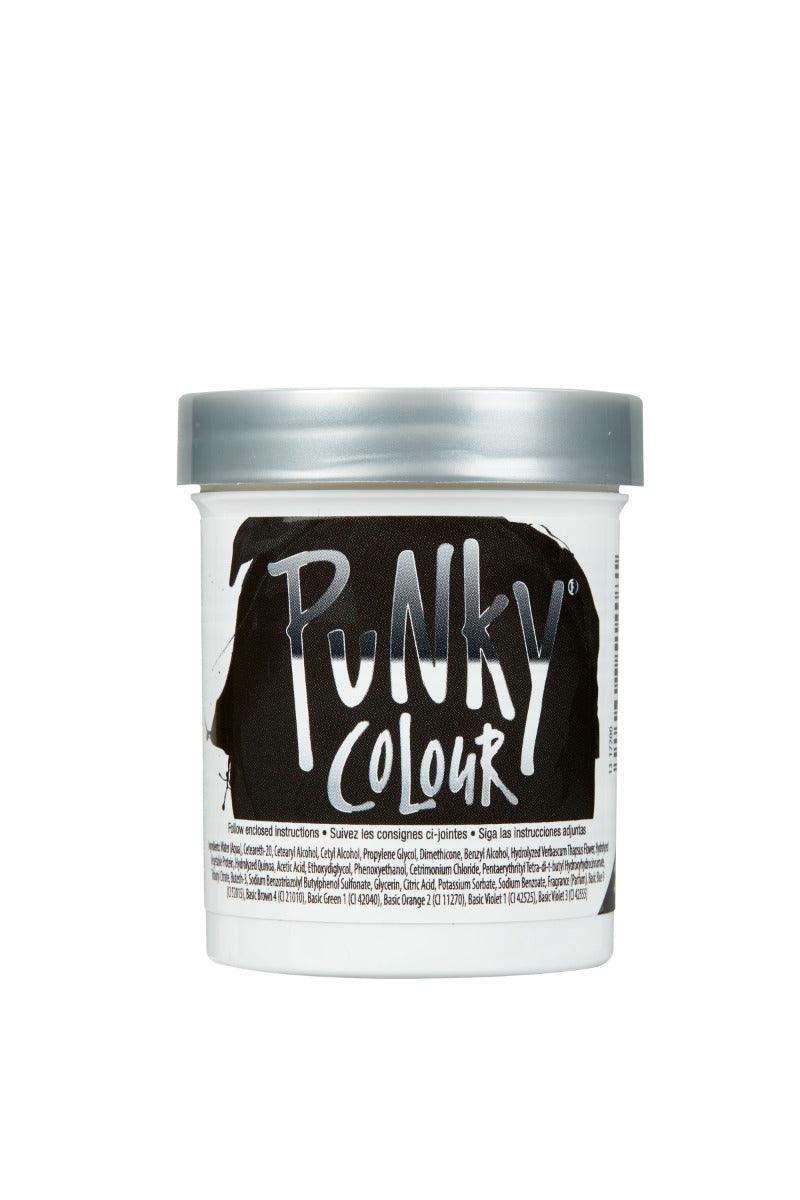 Punky Colour Ebony Black Hair Dye Back View – Jet black semi-permanent hair color, nourishing and ammonia-free.