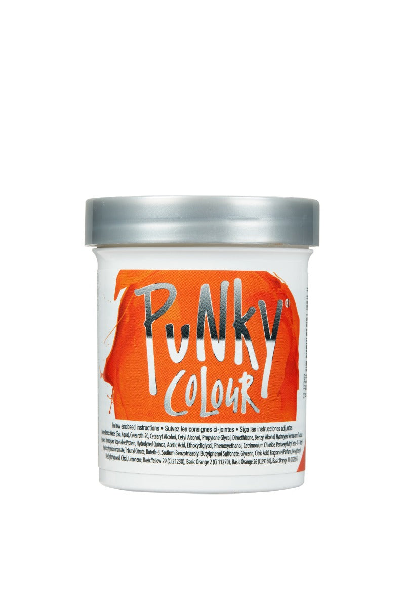 Punky Colour Flame Orange Semi-Permanent Hair Dye Back – Bold orange hair color, deeply conditioning, vegan, and ammonia-free.
