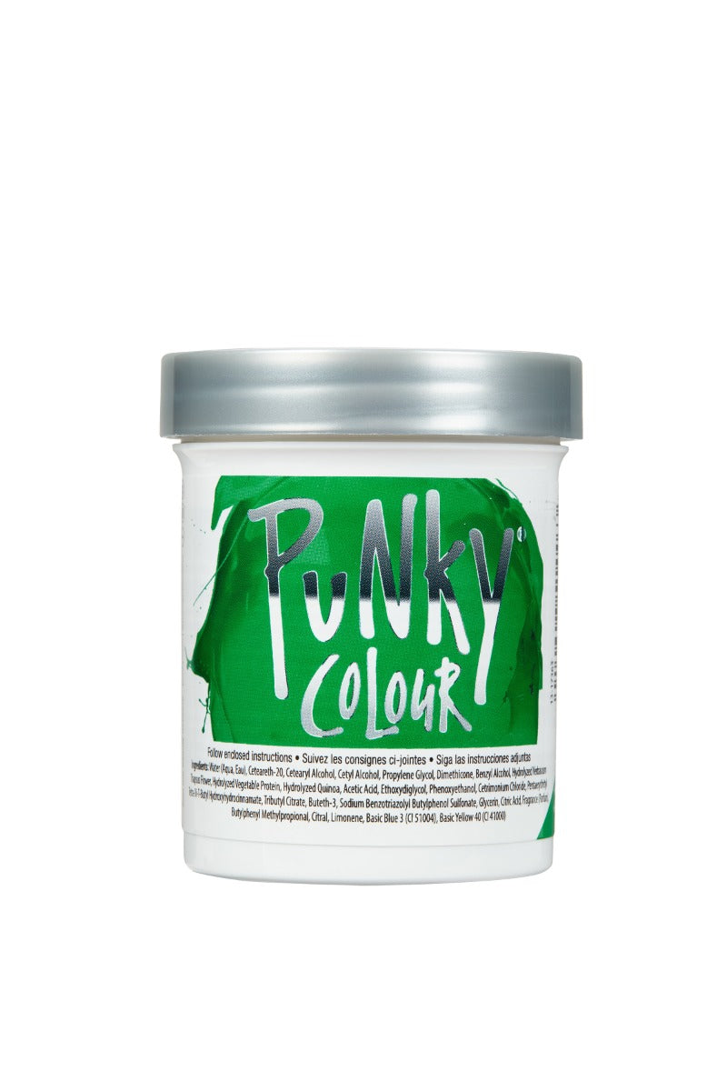 Punky Colour Alpine Green Hair Dye - Semi-permanent conditioning hair color in Alpine Green for vibrant, long-lasting hair transformation.