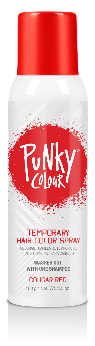 Punky Colour Cougar Red Temporary Hair Spray – A vibrant red temporary hair color spray that washes out in one shampoo.