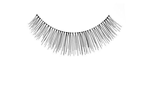 A single Ardell Natural 126 showing its swooped, contoured style flares out at the outer corner that looks natural