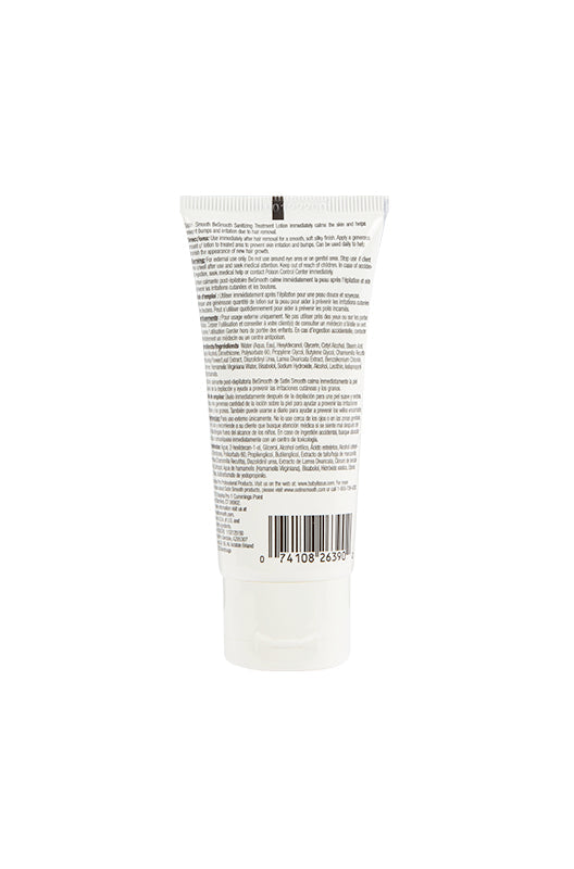 Back side of beSmooth™ Treatment Lotion tube type container