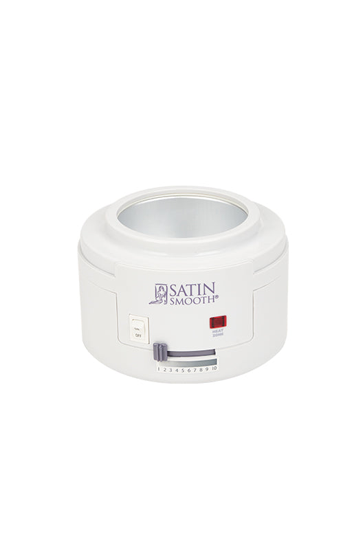 Front view of Satin Smooth Professional Single Wax Warmer with no lid displaying its wax well