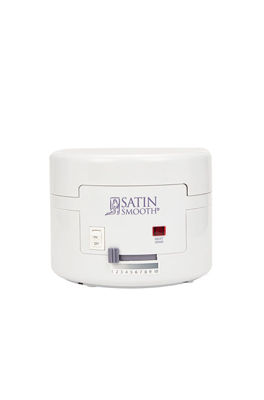 Front view of a Satin Smooth Professional Single Wax Warmer featuring its indicator light power switch & temperature slider