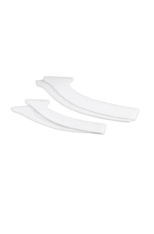2 stacks of Satin Smooth EZ Grip Non-Woven Contour Facial Strips with contours facing backward to show their shape 