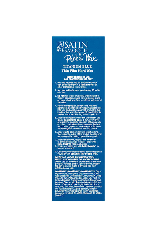 Side view of wax for depilation box with detailed text on it