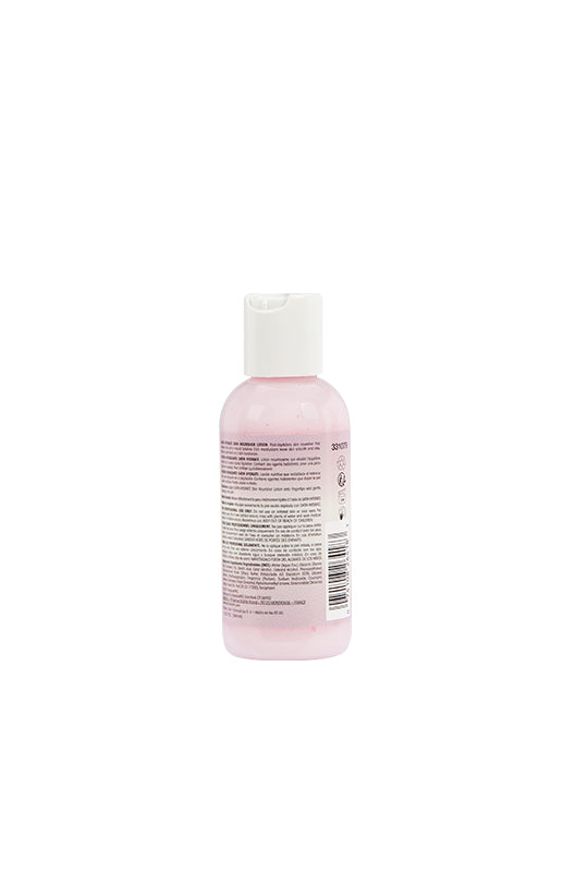 Back of Satin Smooth Satin Hydrate Skin Nourisher 118 ml bottle featuring label with instructions & other information